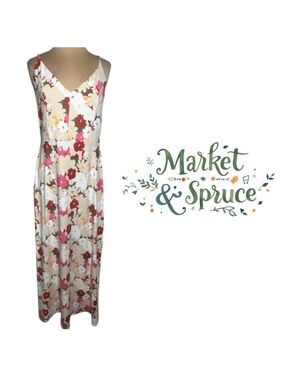 Market & Spruce multicolor floral maxi dress size XL stitch fix Alisha Dress
